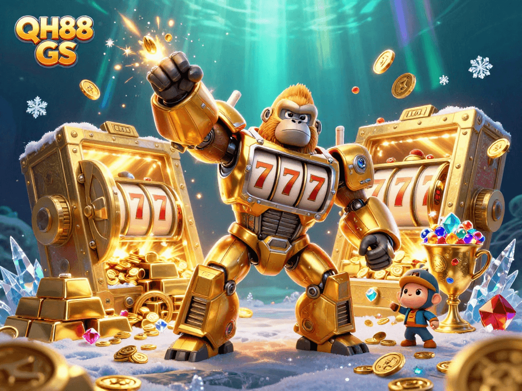 Experience exciting wins with QH88 GS in a vibrant casino scene filled with jackpots and treasures.