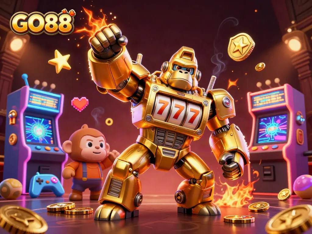Experience GO88's thrilling gold casino adventure with dynamic 3D characters and exciting gameplay elements.