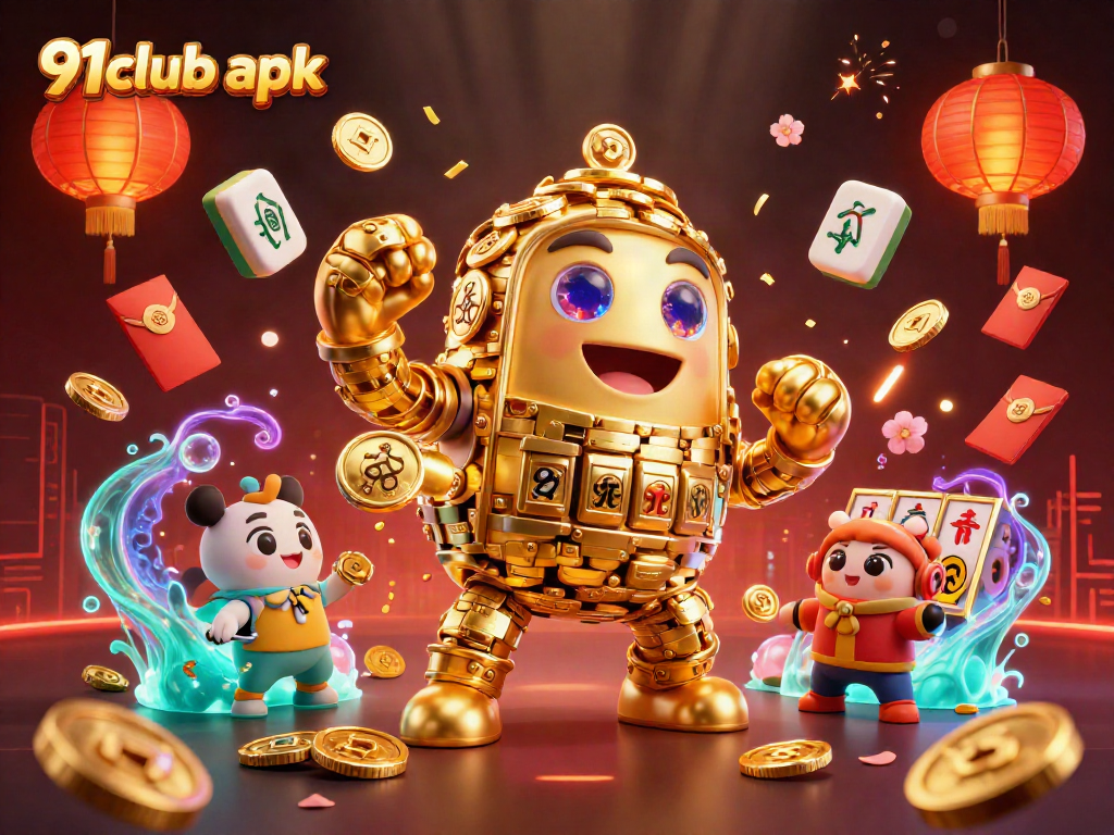 Enjoy exciting gameplay with 91club apk, showcasing vibrant casino elements and a dynamic colorful scene.
