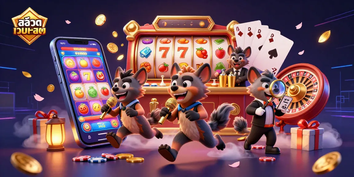 Engage with สล็อตเว็บตรง excitement alongside animated hyenas in a comedy casino scene.